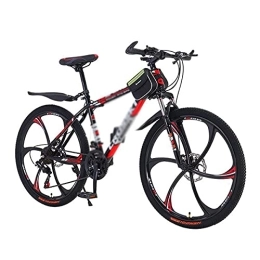 JAMCHE  JAMCHE 26 inch Mountain Bikes with 21 / 24 / 27 Speed, Non-Slip Adults Mountain Bike for Men and Women High-Carbon Steel Mountain Bicycle with Double Disc Brakes and Full Suspension / Red / 21 Speed