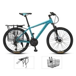 JAMCHE Bike JAMCHE Adult Mountain Bike, 26 inch Wheels, Hardtail Mountain Trail Bike Aluminum Frame Outroad Bicycles, 27-Speed Bicycle Full Suspension MTB ​​Gears Dual Disc Brakes Mountain Bicycle