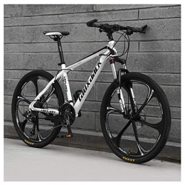 JF-XUAN Bike JF-XUAN Bicycle Outdoor sports 21 Speed Mountain Bike 26 Inches 6Spoke Wheel Front Suspension Dual Disc Brake MTB Bicycle, White