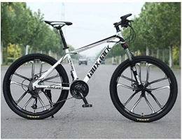 JF-XUAN Mountain Bike JF-XUAN Bicycle Outdoor sports MTB Front Suspension 30 Speed Gears Mountain Bike 26" 10 Spoke Wheel with Dual Oil Brakes And HighCarbon Steel Frame, White