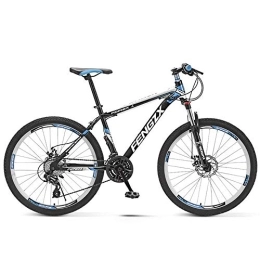 JHKGY 27 Speed Mountain Bike for Adult And Youth,Outdoor Bikes,Lightweight Mountain Bikes Dual Disc Brakes Suspension Fork,High Carbon Steel,blue A,24 inch