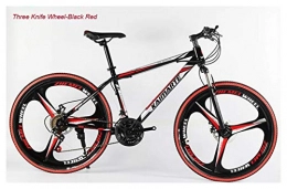 JINSUO Aluminum alloy mountain bike 24 inch bicycle 21/24/27/30 speed mountain bike double disc brake with shock absorption bicycle (Color : 3D Black and red, Size : 21speed)