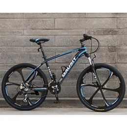 JLFSDB Mountain Bike JLFSDB 26" Mountain Bicycles 24 / 27 / 30 Speeds Men / Women Bike Lightweight Carbon Steel Frame Disc Brake Front Suspension (Color : Blue, Size : 27speed)