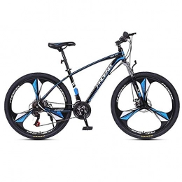 JLFSDB Mountain Bike JLFSDB Mountain Bike, 26 Inch Men / Women Wheel Bicycles, Carbon Steel Frame, 24 Speed, Double Disc Brake And Front Suspension (Color : Blue)