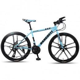 JLFSDB Mountain Bike JLFSDB Mountain Bike 26" Women / Men Mountain Bicycles 21 / 24 / 27 / 30 Speed Lightweight Carbon Steel Frame Shock Absorption Dual Suspension (Color : Blue, Size : 21speed)