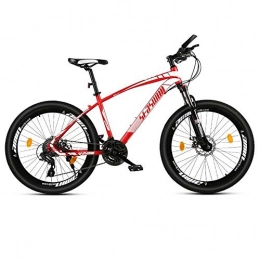 JLFSDB Bike JLFSDB Mountain Bike, 26Men / Women MTB Bicycles, Carbon Steel Frame, Double Disc Brake And Front Fork (Color : Black+Red, Size : 27 Speed)