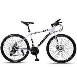 JLFSDB Mountain Bike JLFSDB Mountain Bike Mountain Bicycles 26" Inch MTB Bike 21 / 24 / 27 / 30 Speed Lightweight Carbon Steel Frame Dual Suspension Disc Brake (Color : White, Size : 30speed)