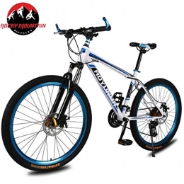 JLFSDB Mountain Bike JLFSDB Mountain Bike Mountain Bicycles Unisex 24'' Lightweight Aluminium Alloy Frame 21 / 24 / 27 Speed Disc Brake Front Suspension (Color : Blue, Size : 27speed)