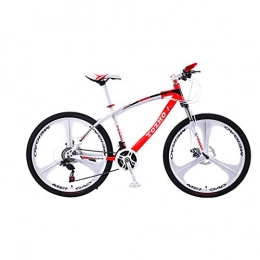 jooe Bike jooe Adult Mountain Bike 24 Inch Wheels Dual Disc Brake Men And Women 21 24 27 30 Variable Speed Integrated Wheel Student Bicycle, 30speed-Red