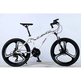 JYTFZD Mountain Bike JYTFZD WENHAO 24In 21-Speed Mountain Bike for Adult, Lightweight Aluminum Alloy Full Frame, Wheel Front Suspension Female off-road student shifting Adult Bicycle, Disc Brake (Color : White)