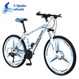 KaiKai Mountain Bike KaiKai Carbon Frame Road Bike, Dual Disc Brake 24-Inch Hardtail Mountain Bike, 3-Spoke Wheels Bicycle MTB for Men, Women, Kids, Adults, Red, 24 Speed (Color : White, Size : 27 Speed)
