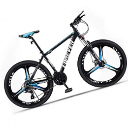 KaiKai Mountain Bike KaiKai Hardtail Mountain Bike for Men and Women, Fork Suspension Gravel Road Bike with Disc Brakes, 3 Spoke Wheel Carbon Steel MTB, White, 21 Speed 26 Inch (Color : Blue, Size : 21 Speed 26 Inch)