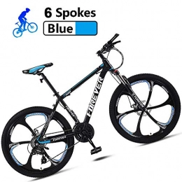 KaiKai Bike KaiKai M-TOP Hardtail Mountain Bike, 24'' 6 Spoke Wheels Gravel Road Bike with Disc Brakes, Suspension Fork, High Carbon Steel Bycicles for Adults Kids, Red, 30 Speed (Color : Blue, Size : 30 Speed)