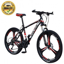 KaiKai Bike KaiKai M-TOP Mens Mountain Bike 24 Inch Wheel, Carbon Steel Fork Suspension Gravel Road Bicycle, 3-Spoke Wheels Trail Bike with Dual Disc Brakes, Trigger Shift, Red, 21 Speed