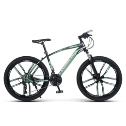 Kays Bike Kays 26 Inch Mountain Bike 21 / 24 / 27 Speeds With Carbon Steel Frame Double Disc Brake Cycling Urban Commuter City Bicycle For Adults Mens Womens(Size:24 Speed, Color:Green)