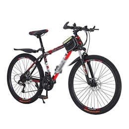 Kays Mountain Bike Kays 26 Inch Mountain Bike With Carbon Steel MTB Bicycle Dual Disc Brake Suspension Fork Cycling Urban Commuter City Bicycle(Size:24 Speed, Color:Red)