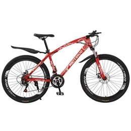 Kays Bike Kays Mountain Bike 26" Unisex Ravine Bike Carbon Steel Frame 21 / 24 / 27 Speeds Disc Brake Front Suspension Spoke Wheel (Color : Red, Size : 24speed)