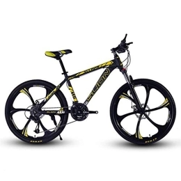 Kays Mountain Bike Kays Mountain Bike, Men / Women Hardtail Bicycles, Carbon Steel Frame, Dual Disc Brake Front Suspension, 26 Inch Wheel (Color : Black+Yellow, Size : 21 Speed)