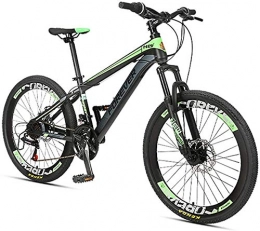 IMBM Bike Kids Mountain Bikes, 24 Speed Dual Disc Brake Mountain Bicycle, High-carbon Steel Frame, Boys Girls Hardtail Mountain Bike (Color : Green, Size : 24 Inches)