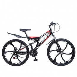 KUKU Mountain Bike KUKU Mountain Bike 26 Inches, Full Suspension Mountain Bike, 21-Speed High Carbon Steel Mountain Bike, Suitable for Sports And Cycling Enthusiasts, Black