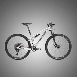 KUSAZ Adult mountain bike, dual disc brakes, 12-speed suspension, off-road mountain adult bike, outdoor riding-Silver_27.5 inch*15.5 inch