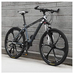 KXDLR Mountain Bike KXDLR 21 Speed Mountain Bike 26 Inches 6-Spoke Wheel Front Suspension Dual Disc Brake MTB Bicycle, Gray