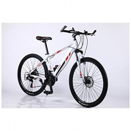 KXDLR Bike KXDLR Aluminum 26" Mountain Bike with Dual Disc-Brake 21-30 Speeds Drivetrain, 4 Colors for Men And Women, White, 27 Speed