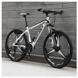 KXDLR Bike KXDLR Front Suspension Mountain Bike, 17-Inch High-Carbon Steel Frame And 26-Inch Wheels with Mechanical Disc Brakes, 24-Speed Drivetrain, White