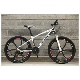 KXDLR Bike KXDLR Mountain Bike Bikes, Featuring 6 Spoke 21-30 Speeds Double Disc Brake Full Suspension Anti-Slip 26 Inch Bicycles, White, 24 Speed