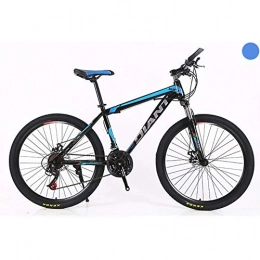 KXDLR Bike KXDLR Unisex Mountain Bike, Front Suspension, 21-30 Speeds, 26-Inch Wheels, 17-Inch High-Carbon Steel Frame with Dual Disc Brakes, Blue, 21 Speed