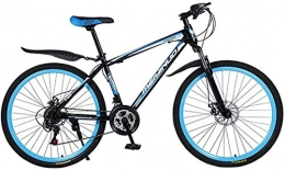 LAMTON Mountain Bike LAMTON 26-Inch Mountain Bike Bicycle Riding Atvs Outdoor Cycling Double Disc Brakes Suspension Bike 21 Speed Mountain Bike Bicycle Adult Student Car (Color : Blue, Size : 24 speed)