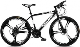 LAMTON Bike LAMTON 26 Inch Mountain Bikes, Men's Dual Disc Brake Hardtail Mountain Bike, Bicycle Adjustable Seat, High-carbon Steel Frame, 21 Speed, 3 Spoke (Color : Black)