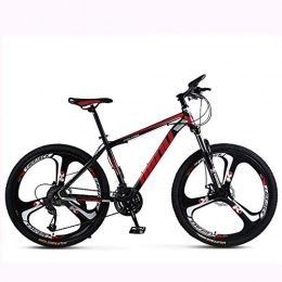 LAMTON Mountain Bike LAMTON Mountain Bike, Three Cutter Wheel, 30 Speed Double Disc Brake, Shock-Absorbing, Off-Road, Variable-Speed, City Commuter Bicycle Perfect for Road Or Dirt Trail Touring (Color : Black red)