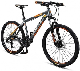 LAZNG Bike LAZNG 26 Inch Adult Mountain Bikes, 27 Speed Hardtail Mountain Bike with Dual Disc Brake, Aluminum Frame Front Suspension All Terrain Mountain Bicycle (Color : Gray)