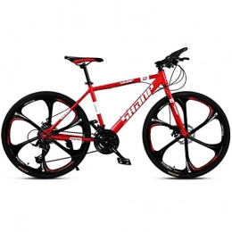 LC2019 Bike LC2019 26 Inch Adult Mountain Bike Hardtail Mountain Bike Gearshift Bicycle With Adjustable Seat Carbon Steel Red 6 Cutter (Color : 24-stage shift, Size : 24inches)