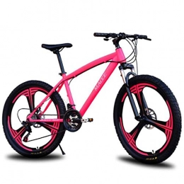 LDDLDG Mountain Bike LDDLDG Mountain Bike 26'' Lightweight Carbon Steel Frame 24 / 27 Speed Disc Brake Dual Suspension Pink (Size : 27speed)