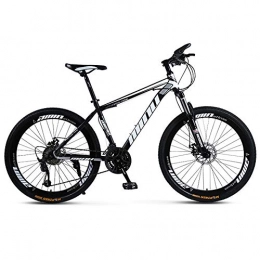 Lhh Bike Lhh Mountain Bike, Road Bike, Lightweight 21 Speeds Mountain Bicycle with High-Carbon Steel Frame And Fork, Double Disc Brake, for Men, Women, City, Aerobic Exercise, Endurance Training, Black