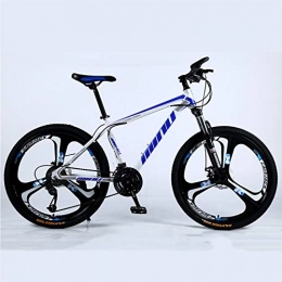 Lhh Bike Lhh Mountain Bike, Road Bike, Lightweight 24 Speeds Mountain Bicycle with High-Carbon Steel Frame And Fork, Double Disc Brake, for Men, Women, City, Aerobic Exercise, Endurance Training, Blue
