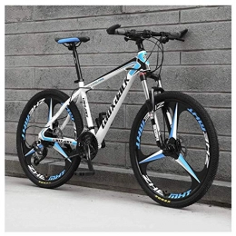 LHQ-HQ Bike LHQ-HQ Outdoor sports Mountain Bike 26 Inches, 3 Spoke Wheels with Dual Disc Brakes, Front Suspension Folding Bike 27 Speed MTB Bicycle, Blue