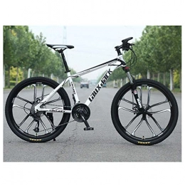 LHQ-HQ Mountain Bike LHQ-HQ Outdoor sports MTB Front Suspension 30 Speed Gears Mountain Bike 26" 10 Spoke Wheel with Dual Oil Brakes And HighCarbon Steel Frame, White