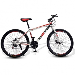 LHQ-HQ Bike LHQ-HQ White And Red 24 Inch / 26 Inch Mountain Bike Adult Men And Women 21-Speed Shock Absorption And Variable Speed Youth Bicycle, 26 inch