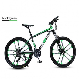 LIN Bike LIN 21 Speeds Mountain Bikes, High Carbon Steel Outroad Bicycles 26 Inch Adult Student Outdoors Mountain Bikes (Color : BLACK / GREEN)