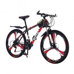 LIUXR Bike LIUXR Mountain Bike, 26 Inch Wheels Adult Bicycle, 21-27 Speeds Bike, Double Disc Brake Suspension Fork Big Tire Anti-Slip Bikes, for Adults Men Women, Red_21 Speed