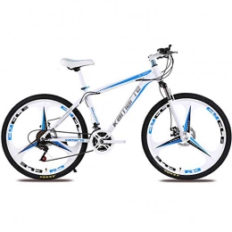 LJJ 21/24/27-speed mountain bike, male and female adult high carbon steel frame Disc Brakes shock absorption,bicycle racing,Blue,24(24speed)