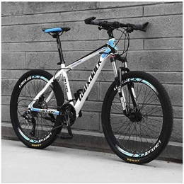 LKAIBIN Cross country bike Outdoor sports Mountain Bike 30 Speed 26 Inch with High Carbon Steel Frame Double Oil Brake Suspension Fork Suspension AntiSlip Bikes,Blue
