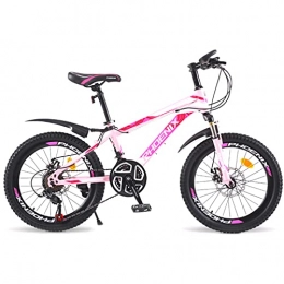 LLF Mountain Bike LLF 20 / 22 Inch Mountain Bike, High-carbon Steel Frame MTB Suspension Mens Bicycle, 21 Speed Dual Disc Brake for Adults Bikes(Size:20inch, Color:Pink)