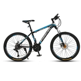 LLF Bike LLF 24 Inch Mountain Bike, 21-30 Speed High Carbon Steel Frame Bike with Double Disc Brake, Front Suspension Anti-Slip Bicycle for Men and Women(Size:21 speed, Color:Blue)
