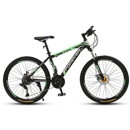 LLF Bike LLF 24 Inch Mountain Bike, 21-30 Speed High Carbon Steel Frame Bike with Double Disc Brake, Front Suspension Anti-Slip Bicycle for Men and Women(Size:21 speed, Color:Green)