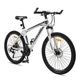 LLF  LLF 24 Inch Mountain Bike, Variable Speed MTB Bicycle with Suspension Fork, Dual-Disc Brake, Urban Commuter City Bicycle(Size:27 speed, Color:White)