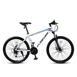 LLF 24 Speed Bicycle Mountain Bike,26 Inch Off-road Speed Bike for Adult Carbon Steel Bicycle,Double Shock Absorption and Double Disc Brake(Size:26inch,Color:White)